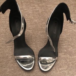 Zara metallic strappy heels